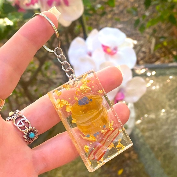 Blueberry Pancakes & Bacon Breakfast Keychain Resin Art 🥞🫐 🥓 - Picture 4 of 13